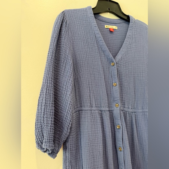 Marine Layer Willow Double Cloth Midi Dress in Periwinkle, M - Picture 8 of 13